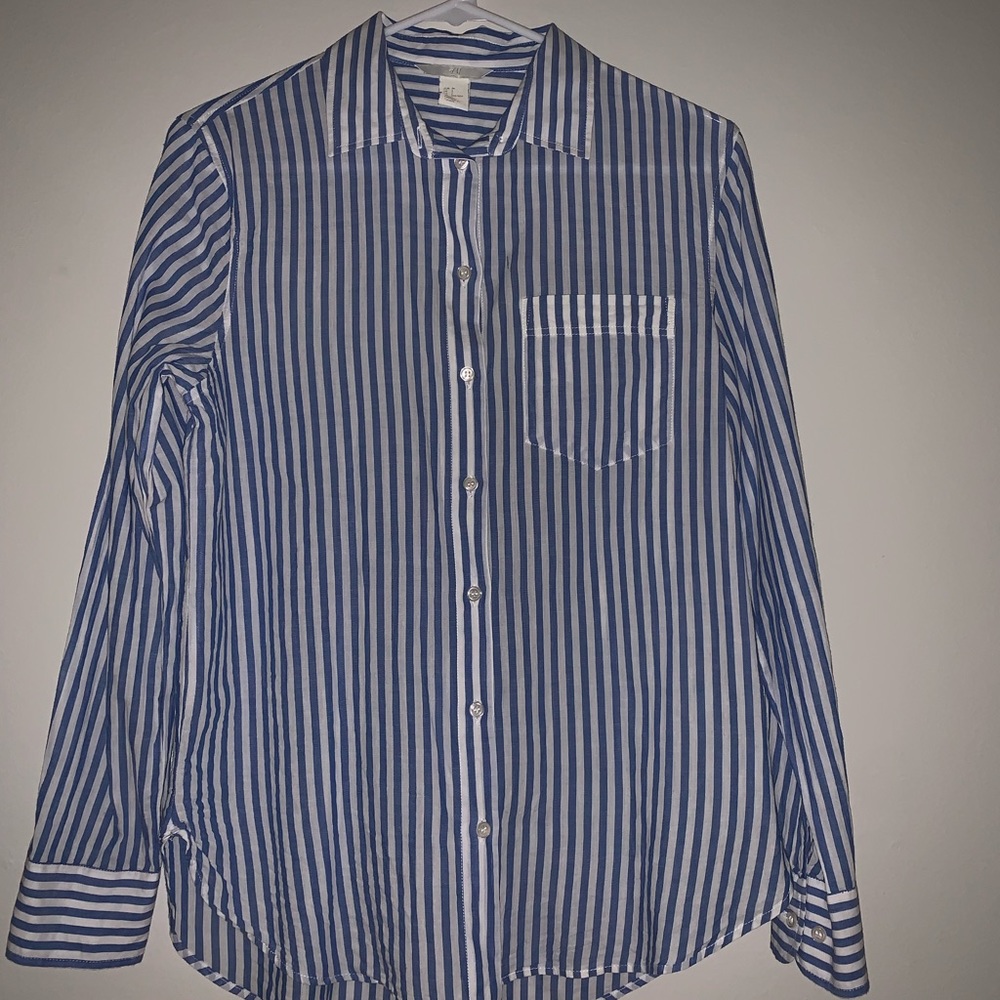 H&M striped button up shirt